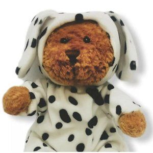 DGE Corp Plush Brown Teddy Bear In Dalmatian Dog